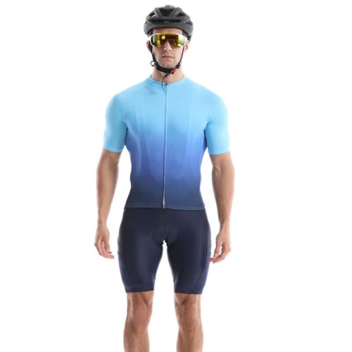 OEM Blue Cycling Jersey Set Short Supplier | Wholesale Custom Road Bike Shirt Manufacturer