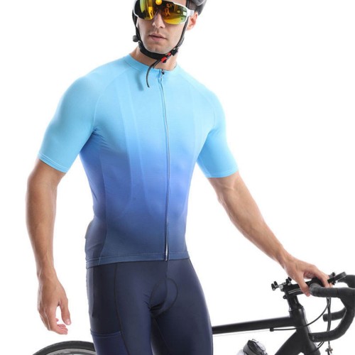OEM Blue Cycling Jersey Set Short Supplier | Wholesale Custom Road Bike Shirt Manufacturer