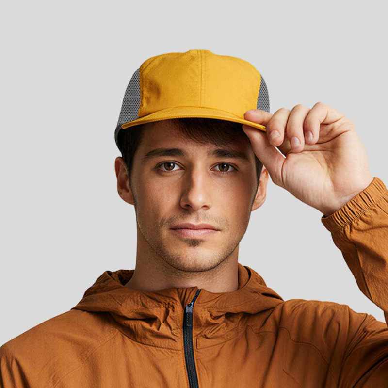 Custom Contrast Color Mesh Trucker Cap Manufacturer | Breathable Trail Running Cap Supplier Factory