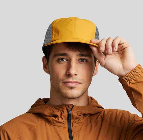 Custom Contrast Color Mesh Trucker Cap Manufacturer | Breathable Trail Running Cap Supplier Factory