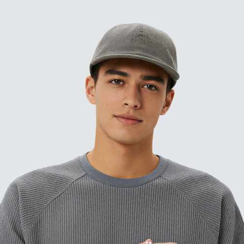 Custom OEM Heather Grey Textured Baseball Cap Manufacturer | Urban Sports Cap Manufacturer