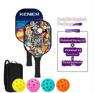 Custom Doodle Art Pickleball Racket Manufacturer | Lightweight Training Paddle Factory