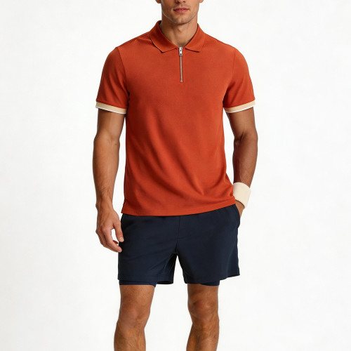 Men's Athletic Half-Zip Polo Set Supplier |Bulk Order Men's Tennis Uniform Sets Manufacturer