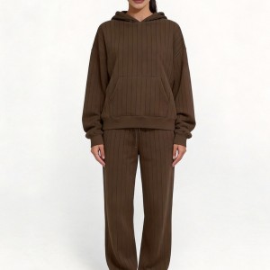 Custom Wholesale Ribbed Loungewear Set Manufacturer | OEM Pullover Joggers factory