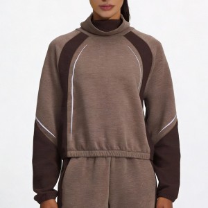 Custom Wholesale Color-Block Tracksuit Manufacturer | OEM Mock-Neck Joggers factory