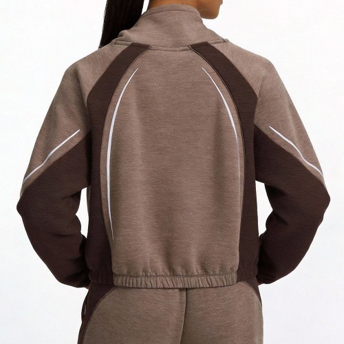 Custom Wholesale Color-Block Tracksuit Manufacturer | OEM Mock-Neck Joggers factory