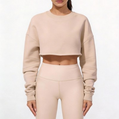 Custom Wholesale Cropped Crewneck Pullover Manufacturer | OEM High-Waist Leggings factory