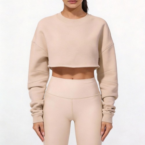 Custom Wholesale Cropped Crewneck Pullover Manufacturer | OEM High-Waist Leggings factory