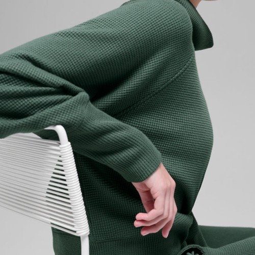 Custom Wholesale Waffle Knit Mock Neck Pullover Joggers Manufacturer | OEM Set factory