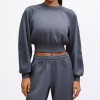 Custom Wholesale Cropped Raglan Pullover Joggers Manufacturer | OEM Set factory