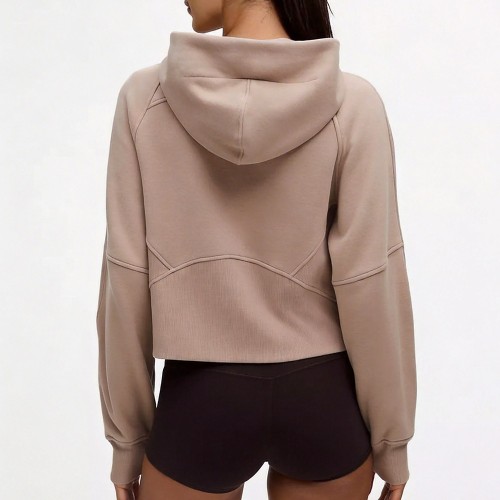 Custom Wholesale Cropped Full Zip Hoodie Bike Shorts Manufacturer | OEM Set factory