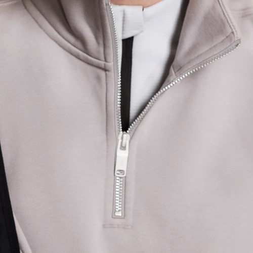 Custom Wholesale Taupe Half Zip Pullover Manufacturer | OEM Top factory
