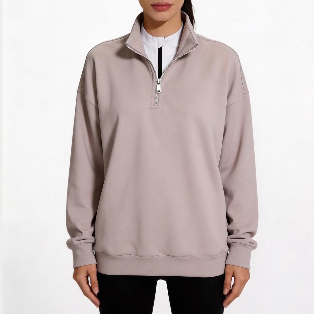 Stand-Collar Half-Zip Front