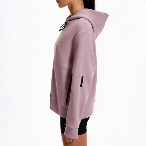 Custom Wholesale Mauve Full Zip Hooded Jacket Shorts Manufacturer | OEM Set factory