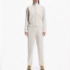 Custom Wholesale Cream Full Zip Track Suit Manufacturer | OEM Tracksuit factory