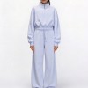 Custom Wholesale Powder Blue Half Zip Pullover Sweatpants Manufacturer | OEM Set factory