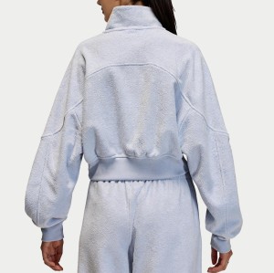 Custom Wholesale Powder Blue Half Zip Pullover Sweatpants Manufacturer | OEM Set factory