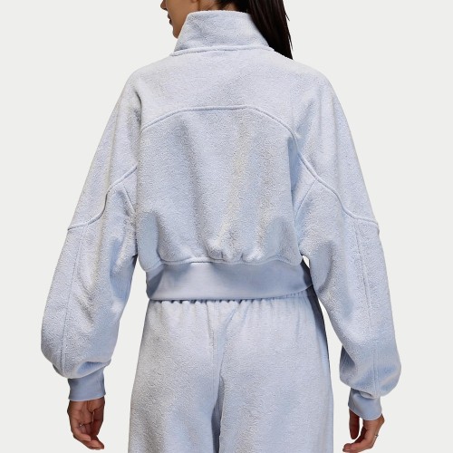 Custom Wholesale Powder Blue Half Zip Pullover Sweatpants Manufacturer | OEM Set factory