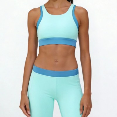 Custom Wholesale Color-Block Sports Bra Manufacturer | OEM Training Bra factory
