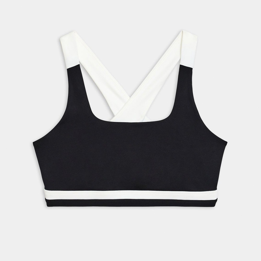 Black Scoop-Front Sports Bra