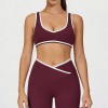 Custom Wholesale V-Neck Sports Bra Set Manufacturer | OEM Studio Leggings factory