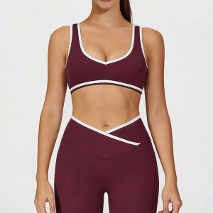 Custom Wholesale V-Neck Sports Bra Set Manufacturer | OEM Studio Leggings factory