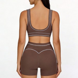 Custom Wholesale Wide-Strap Sports Bra Set Manufacturer | OEM Cycling Shorts factory