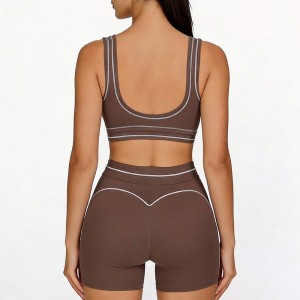 Custom Wholesale Wide-Strap Sports Bra Set Manufacturer | OEM Cycling Shorts factory