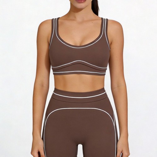 Custom Wholesale Wide-Strap Sports Bra Set Manufacturer | OEM Cycling Shorts factory