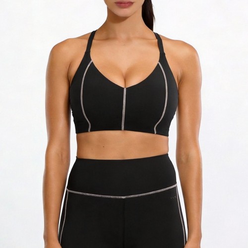 Custom Wholesale Striped Racerback Sports Bra Manufacturer | OEM Training Bra factory