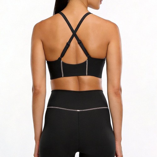 Custom Wholesale Striped Racerback Sports Bra Manufacturer | OEM Training Bra factory