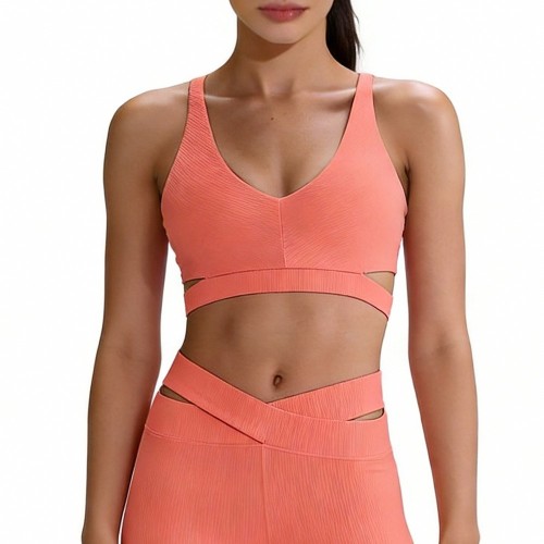 Custom Wholesale Ribbed Cutout Cami Bra Set Manufacturer | OEM Activewear factory