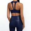Custom Wholesale Faux-Leather Yoga Set Manufacturer | OEM Navy Activewear factory
