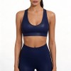 Custom Wholesale Faux-Leather Yoga Set Manufacturer | OEM Navy Activewear factory