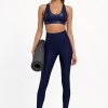 Custom Wholesale Faux-Leather Yoga Set Manufacturer | OEM Navy Activewear factory