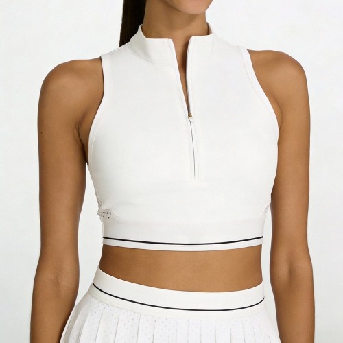 Custom Wholesale Perforated Crop Top Skirt Set Manufacturer | OEM Court Sportswear factory
