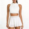 Custom Wholesale Perforated Crop Top Skirt Set Manufacturer | OEM Court Sportswear factory