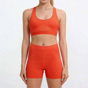 Custom Wholesale Mesh-Back Racerback Bra Set Manufacturer | OEM Training Wear factory