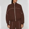 Custom Wholesale Chocolate Brown Track Jacket Joggers Set Manufacturer | OEM Athleisure factory