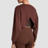 Custom Wholesale Mauve Open-Back Crop Sweatshirt Leggings Set Manufacturer | OEM Lounge factory