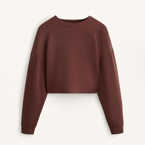 Custom Wholesale Mauve Open-Back Crop Sweatshirt Leggings Set Manufacturer | OEM Lounge factory