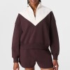 Custom Wholesale Burgundy Two-Tone Half-Zip Pullover Shorts Set Manufacturer | OEM Loungewear factory