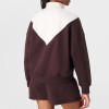 Custom Wholesale Burgundy Two-Tone Half-Zip Pullover Shorts Set Manufacturer | OEM Loungewear factory