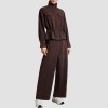 Custom Wholesale Chocolate Utility Cinch-Waist Jacket Pants Set Manufacturer | OEM Lounge factory