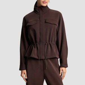 Custom Wholesale Chocolate Utility Cinch-Waist Jacket Pants Set Manufacturer | OEM Lounge factory