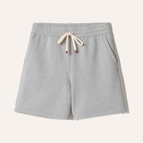 Custom Wholesale Heather Grey Cropped Hoodie Shorts Set Manufacturer | OEM Casual factory