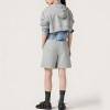 Custom Wholesale Heather Grey Cropped Hoodie Shorts Set Manufacturer | OEM Casual factory