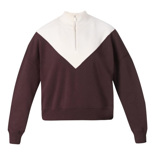 Custom Wholesale Burgundy Two-Tone Half-Zip Pullover Shorts Set Manufacturer | OEM Loungewear factory