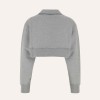Custom Wholesale Heather Grey Cropped Hoodie Shorts Set Manufacturer | OEM Casual factory