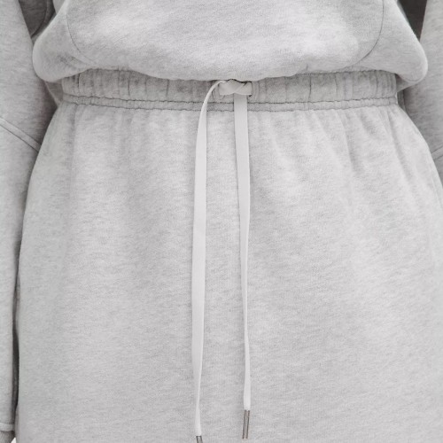 Custom Wholesale Grey Heather Drawstring Sweatshirt Dress Manufacturer | OEM Loungewear factory